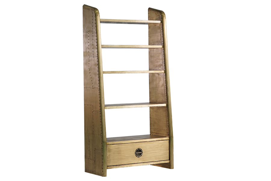 Brass Used Library Bookcases Double Sided Book Shelf