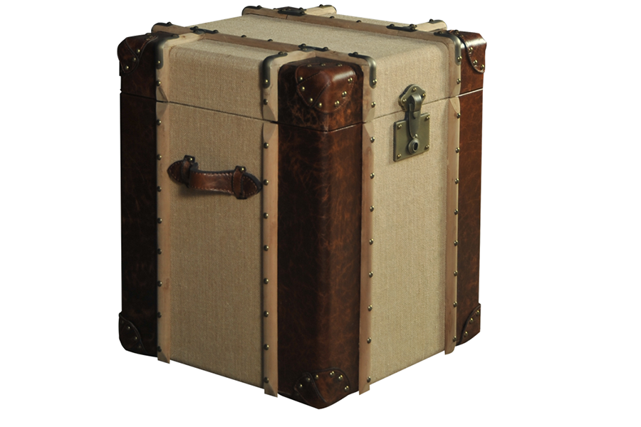 Customized storage living room storage antique chest with genuine leather cover