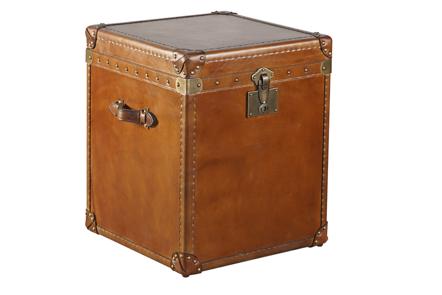 custom made vintage leather trunk end table with drawers antique leather rustic trunk side table corner cabinet design