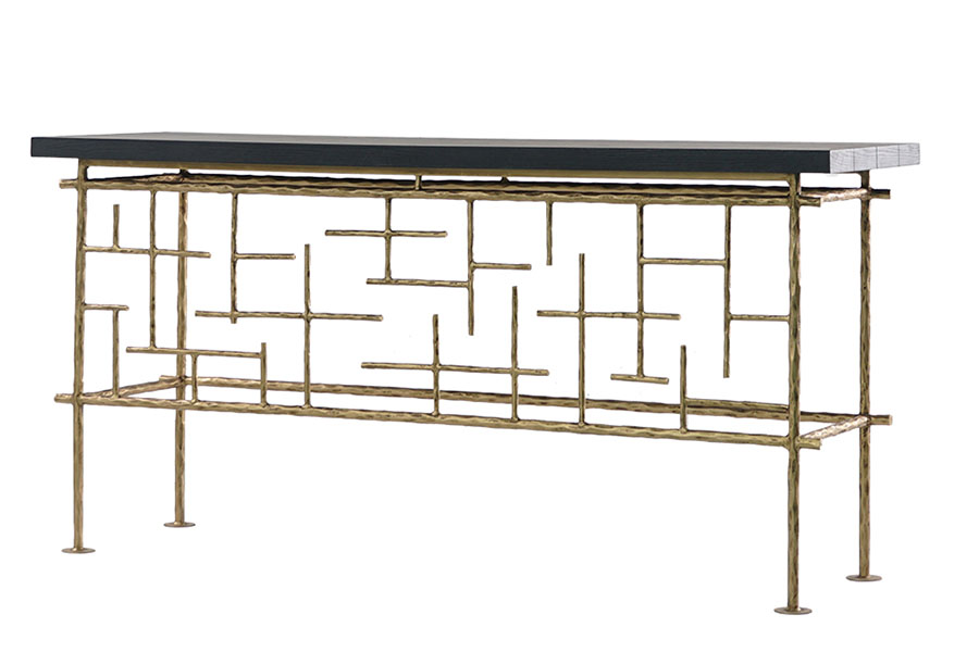 Unique Wood Hand forged Metal Frame Office Restaurant and Hotel Front Reception Desk