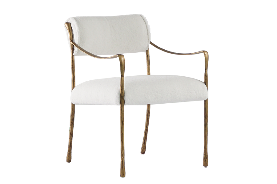 Hand-forged metal frame fabric dining chair luxury hotel and dining room furniture