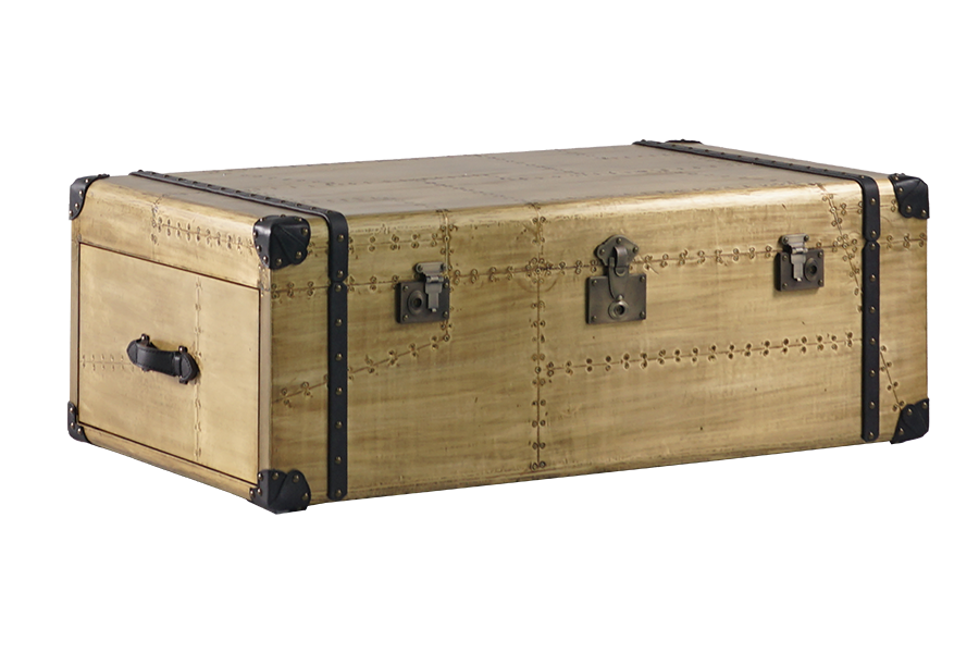 Vintage furniture Brass storage trunk coffee table