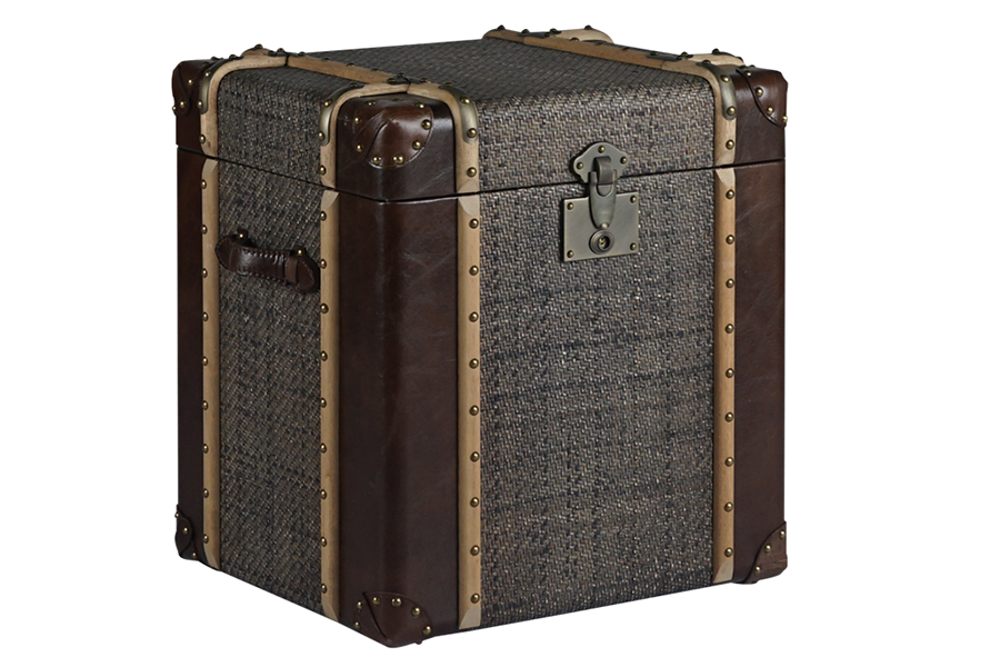 Factory supply luxury antique furniture aluminum leather storage trunk