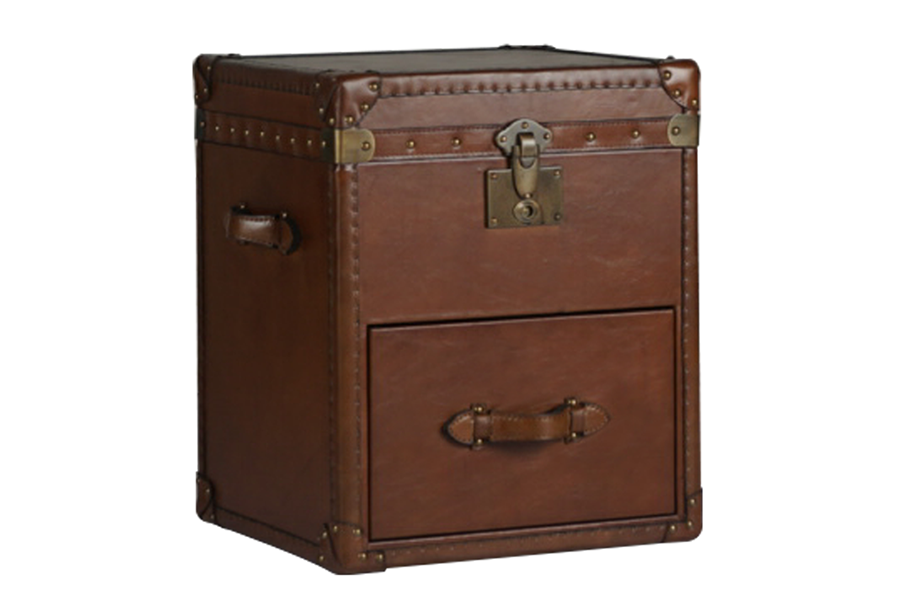 High quality vintage style rattan mat storage box trunk with handle side cabinet sale