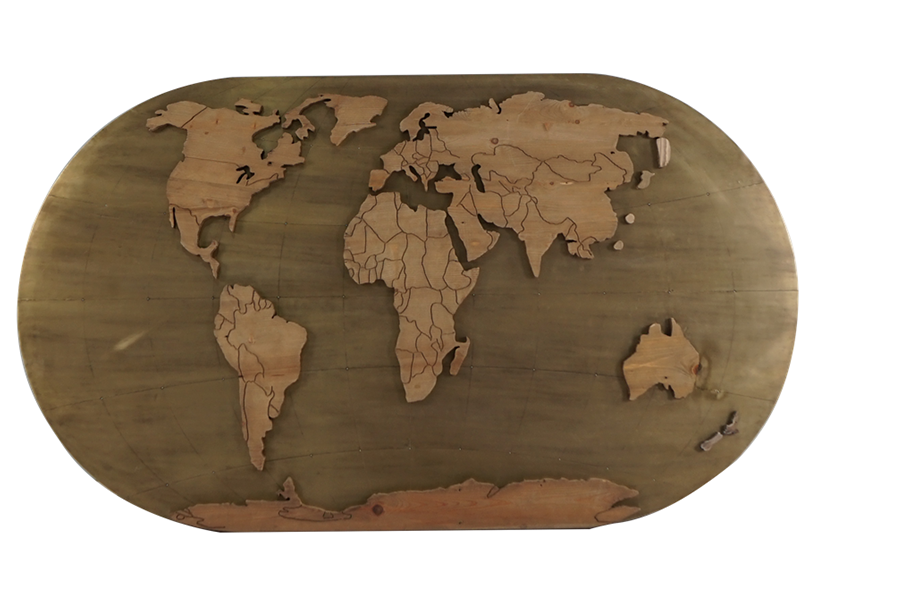 Nice golden global map home furniture decoration MapDecoration