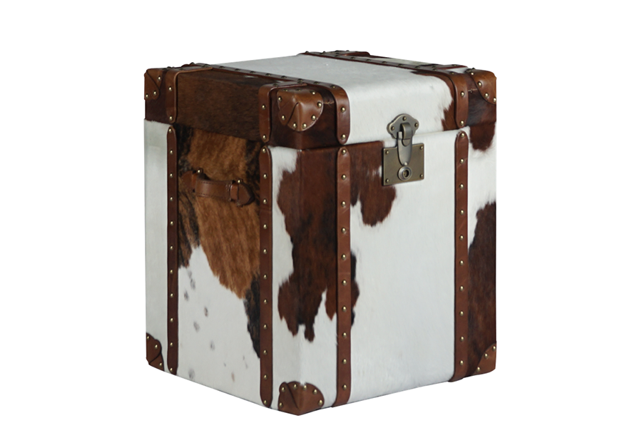 Latest American Style Large Cowhide Purse Soft Fluffy Leather Trunk