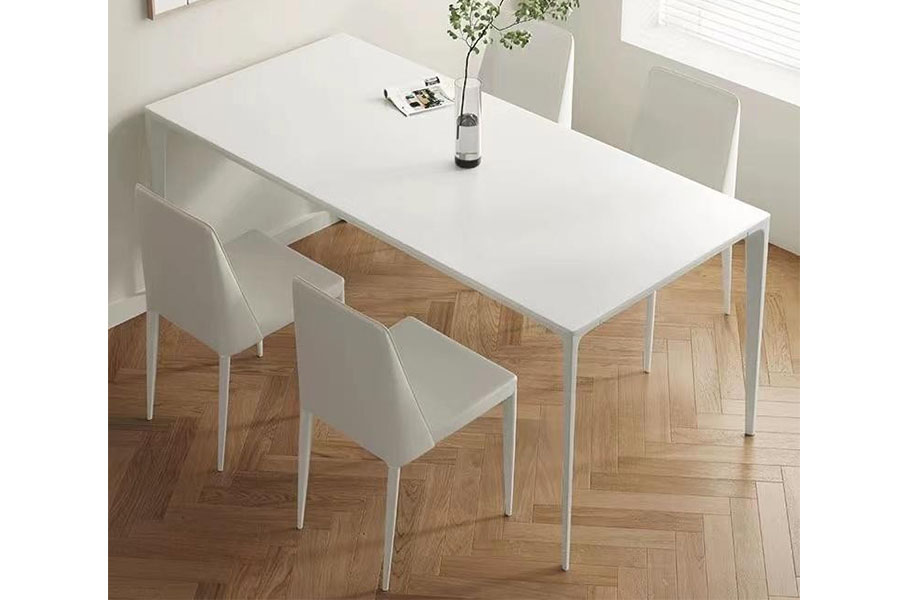 Giotto Dining table HM0572-A15 Pure white aluminum alloy long table