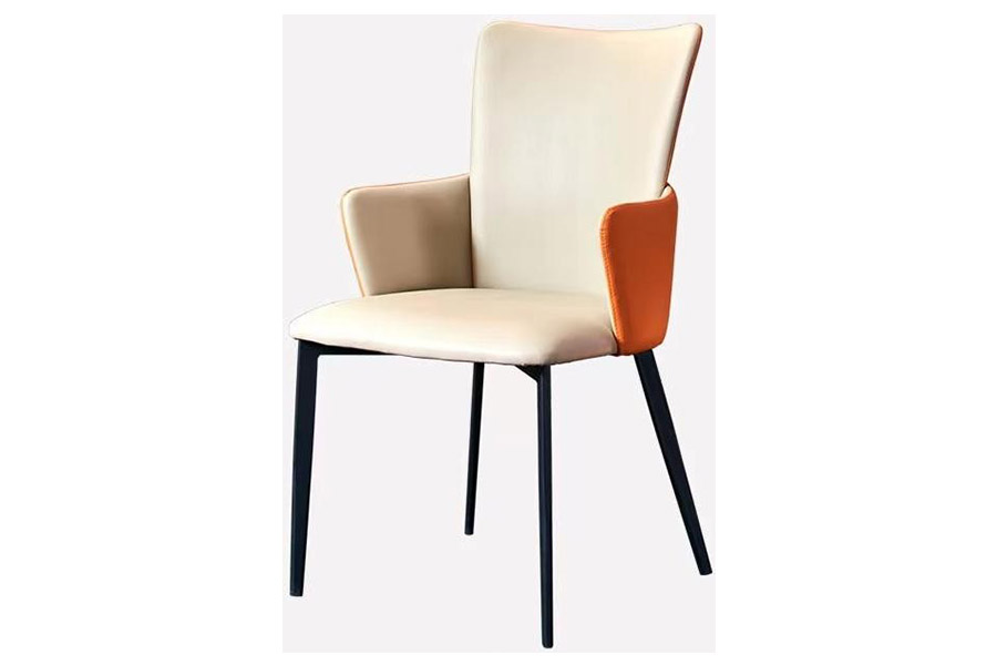 Giotto Dining chair HM0572-Y65 Carbon steel with leather dining room set