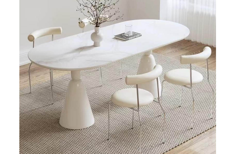Giotto Dining table HM0572-A11 Carbon steel base frame wabi-sabi style furniture
