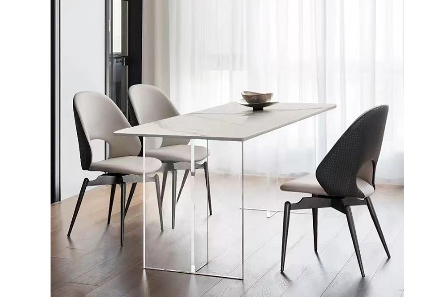 Giotto Dining table HM0572-A16 sintered stone top  Acrylic foot wabi-sabi style furniture