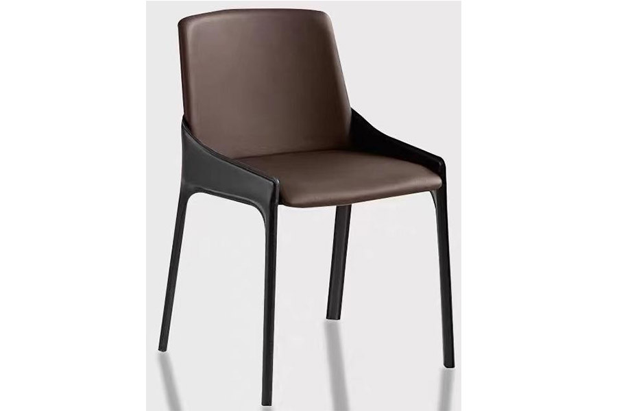 Giotto Dining chair HM0572-Y51 Carbon steel with leather modern furniture