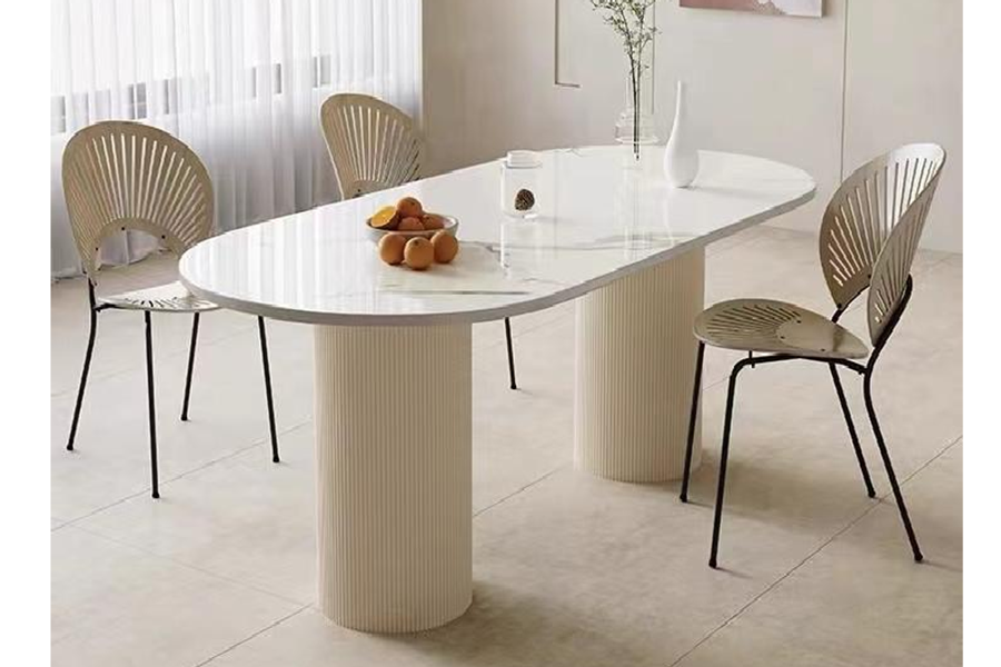 Giotto Dining table HM0572-A09-1 wood baking paint Retro, simple, wabi-sabi dining room set