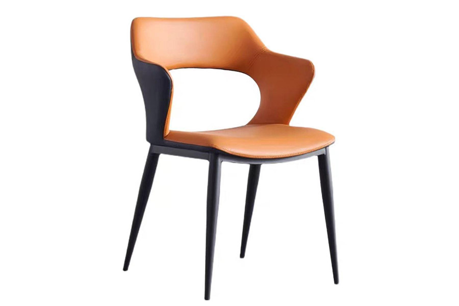 Giotto Dining chair HM0572-Y58 Carbon steel with leather dining room set furniture