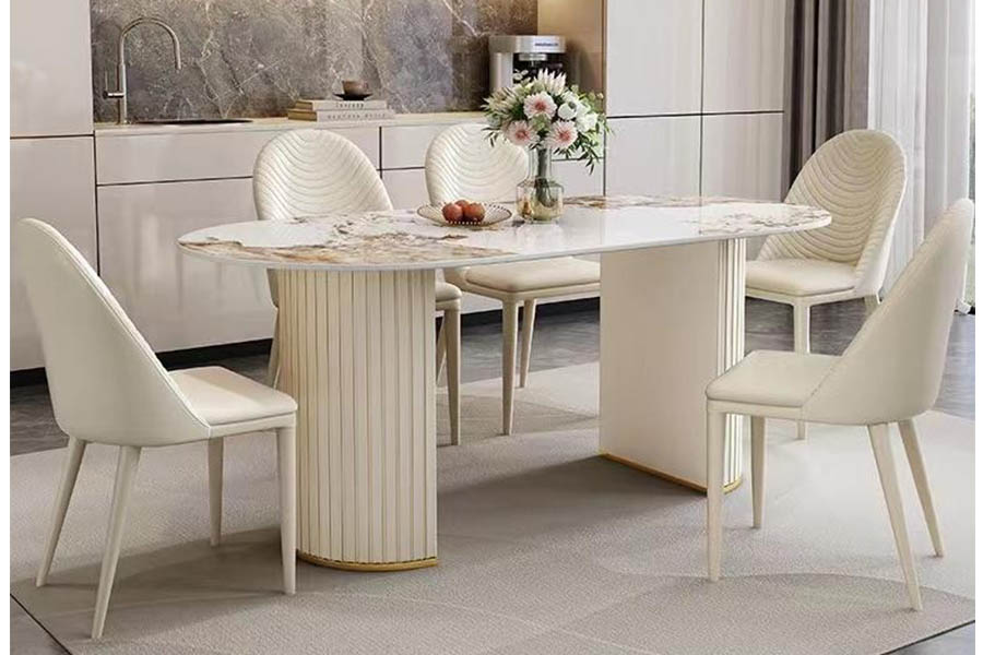 Giotto Dining table HM0572-A46-1Roman Columns  sintered stone dining room furniture