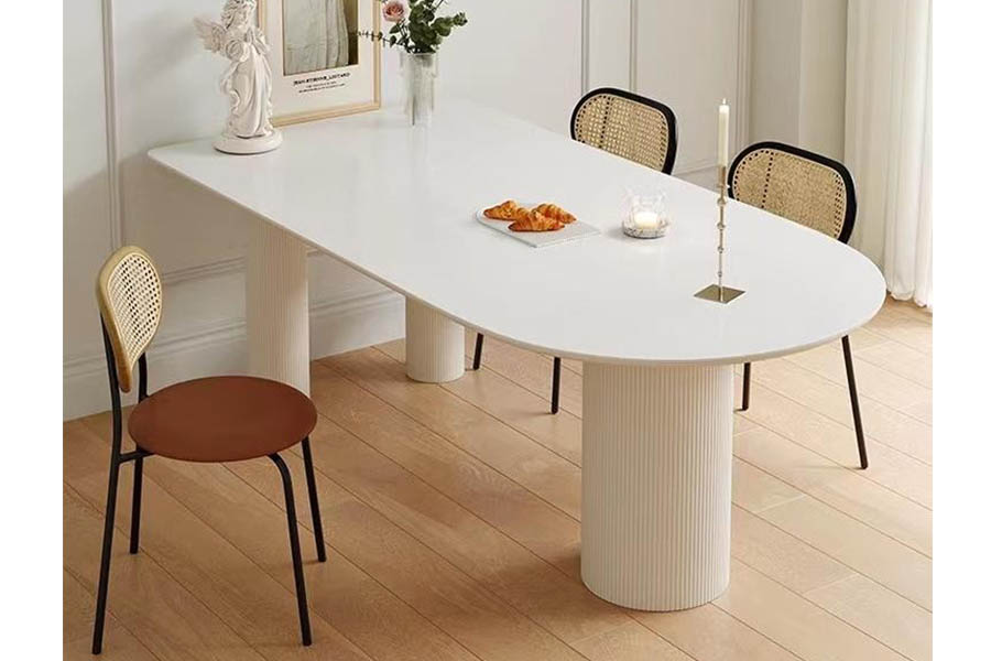Giotto Dining table HM0572-A10-1 solid wood baking paint Retro simple wabi-sabi style furniture