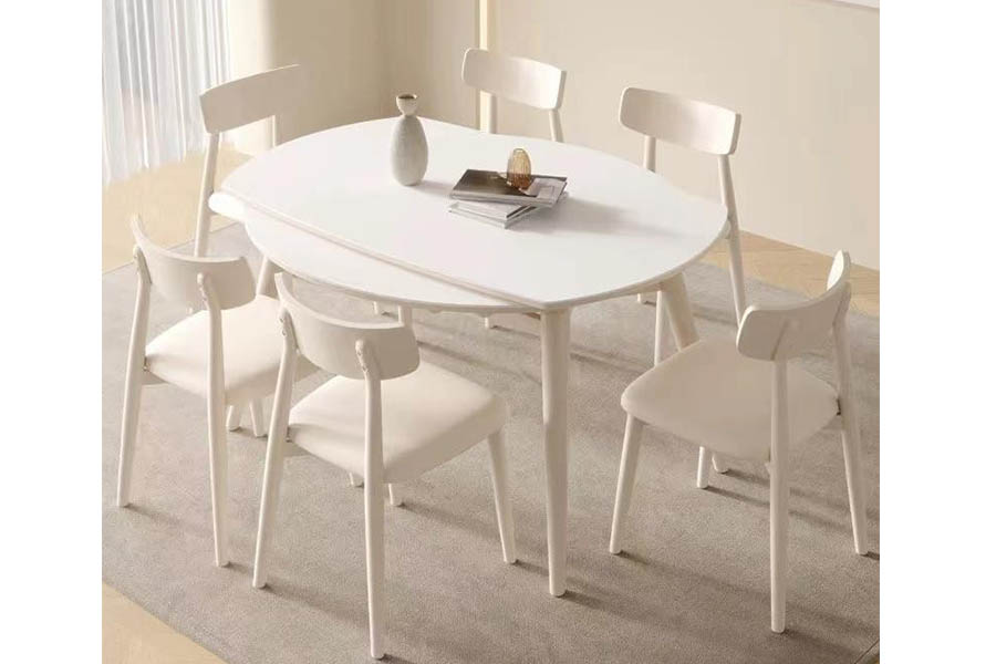 Giotto Dining table HM0572-A12 oak wood foot sintered stone Stretch round table