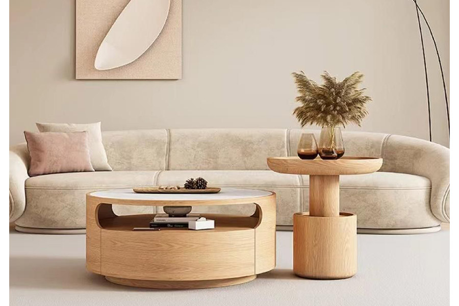 Giotto Coffee table HM0572-C70 Open baking paint cabinet body double drawers