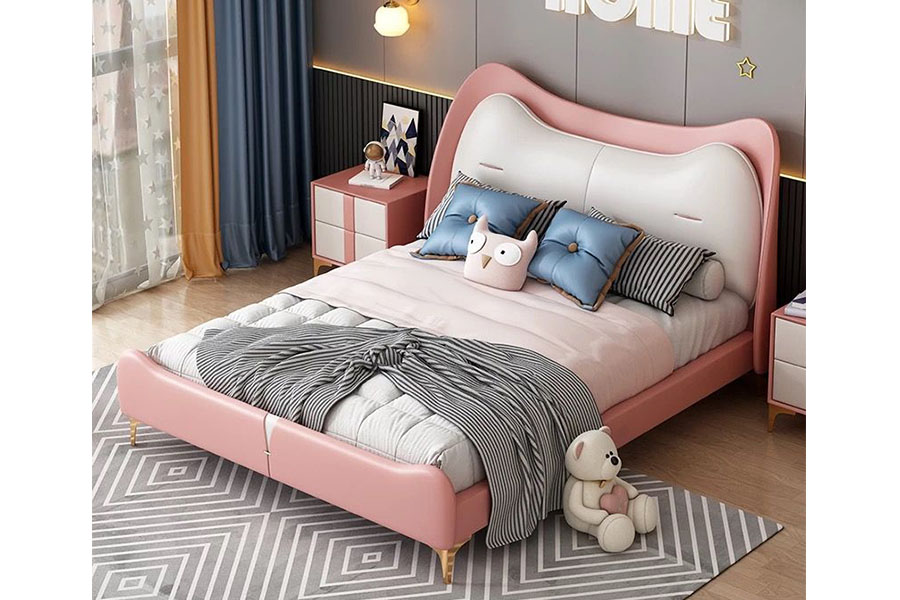 VINCENT Kids bed HM0645-MED Light luxury solid wood children's bed modern simple cartoon cat bed
