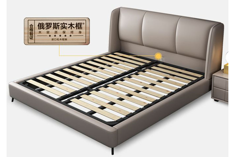 VINCENTupholstered bed HM0645-0264Solid wood frame, simple and stylish design, master bedroom soft bed