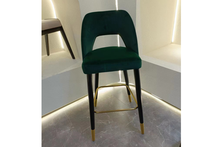 Frans Bar chair HM0492-SJBC-05 Bar chair modern simple front desk bar chair home soft bag Nordic designer creative metal high stool chair