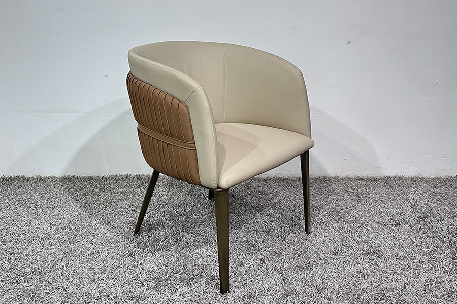 Frans Dining chair HM0691-D-281 Simple Italian microfiber Napa leather dining chair restaurant home light luxury modern armrest single chair
