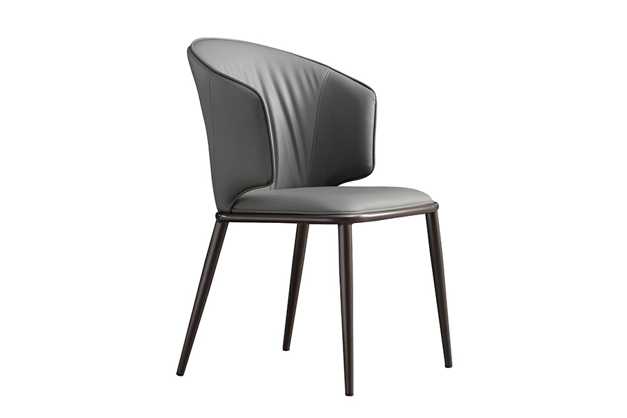Frans Dining chair HM0683-Y2335 Nordic backrest chair hotel restaurant home dining chair leather art light luxury carbon steel chair