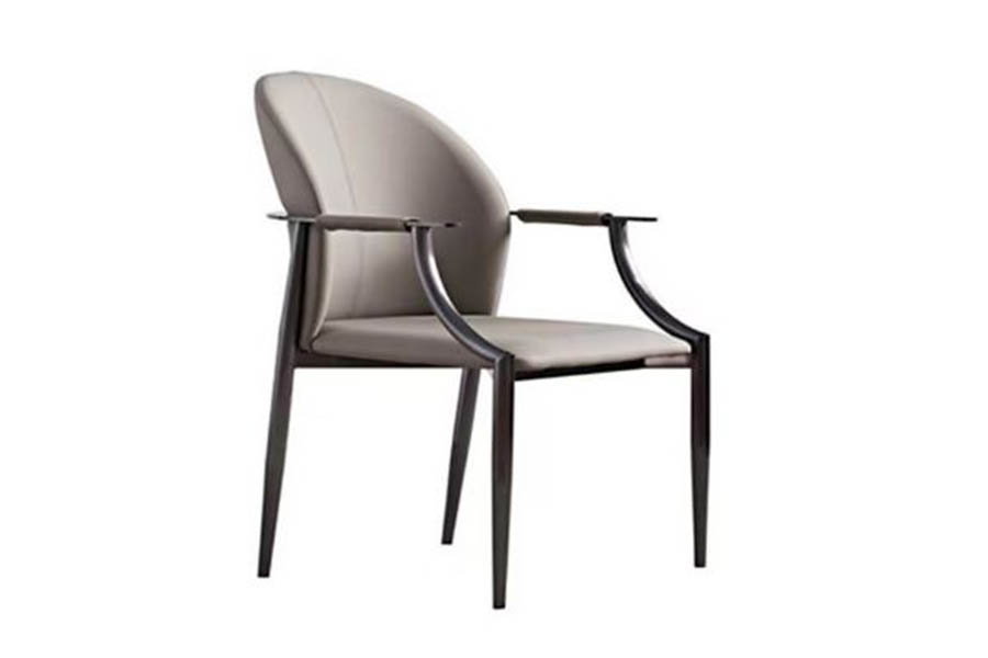 Frans Dining chair HM0744-23-67 Italian light luxury tea table chair Modern designer stainless steel frame dining chair