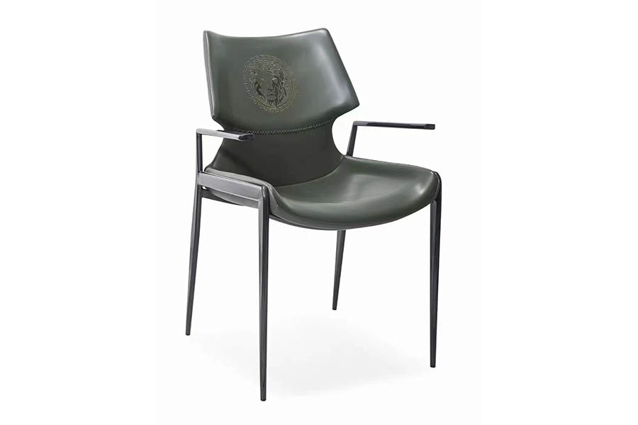 Frans Dining chair HM0744-23-18 Italian dining chair home modern simple saddle leather chair