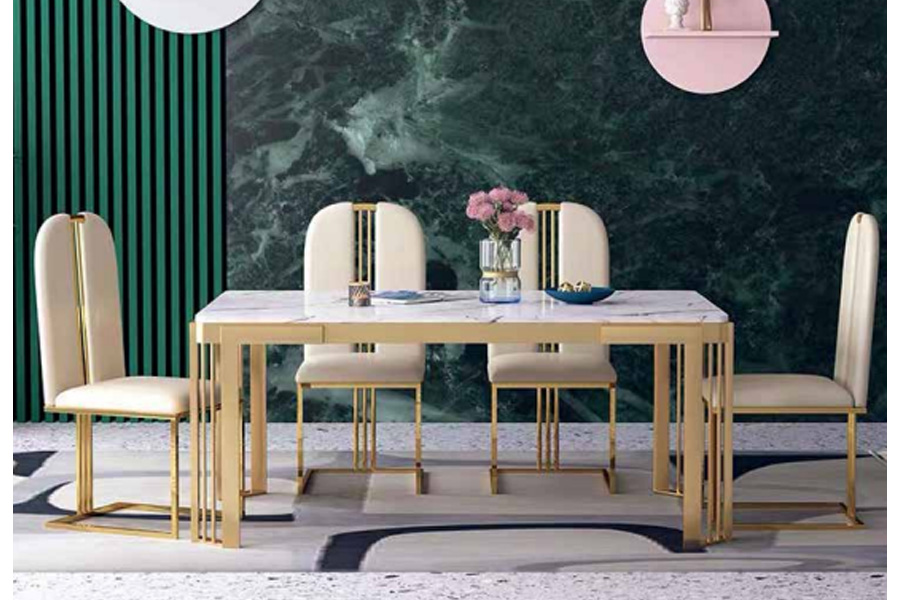 Sintered stone top dining table