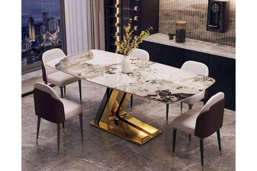 Sintered stone top dining table