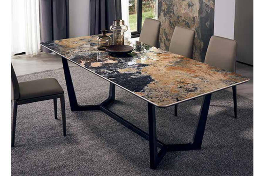 Sintered stone top dining table