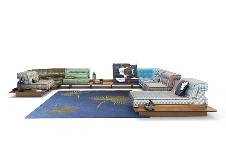 Free combination module sofa Roche Bobois style Mahjong sofa designer multicolored fabric sofa