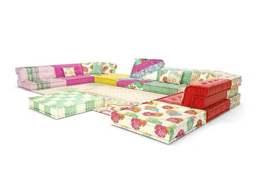 Mahjong sofa Good morning style color fabric module sofa combination high version customization