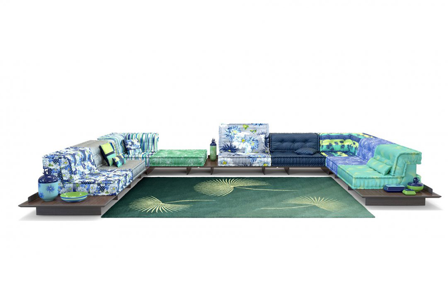 Free combination module sofa Roche Bobois style Mahjong sofa designer multicolored fabric sofa