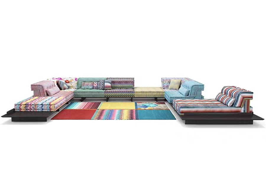 Designer custom sofa multi-color color module combination sofa villa living room roche bobois style mahjong sofa