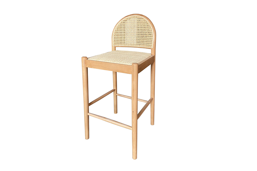 Nordic light luxury building blocks rattan bar Modern simple home bar stool front desk reception chair