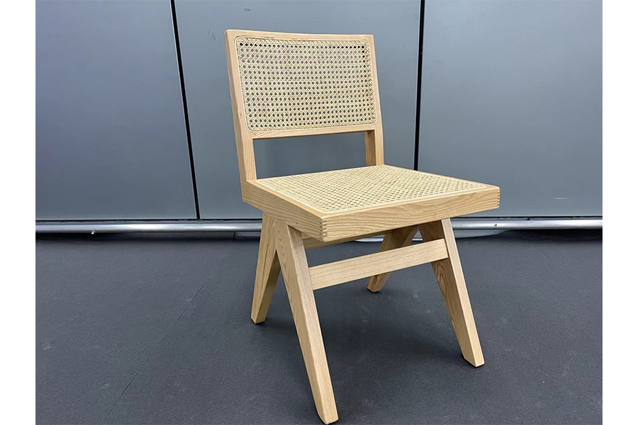 Japanese rattan dining chair simple restaurant Solid wood chair restaurant Homestay dining table and chair combination
