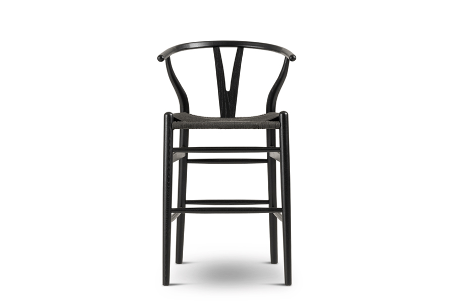 Nordic simple solid wood Y bar chair leisure rattan chair backrest wish bone bar high stool