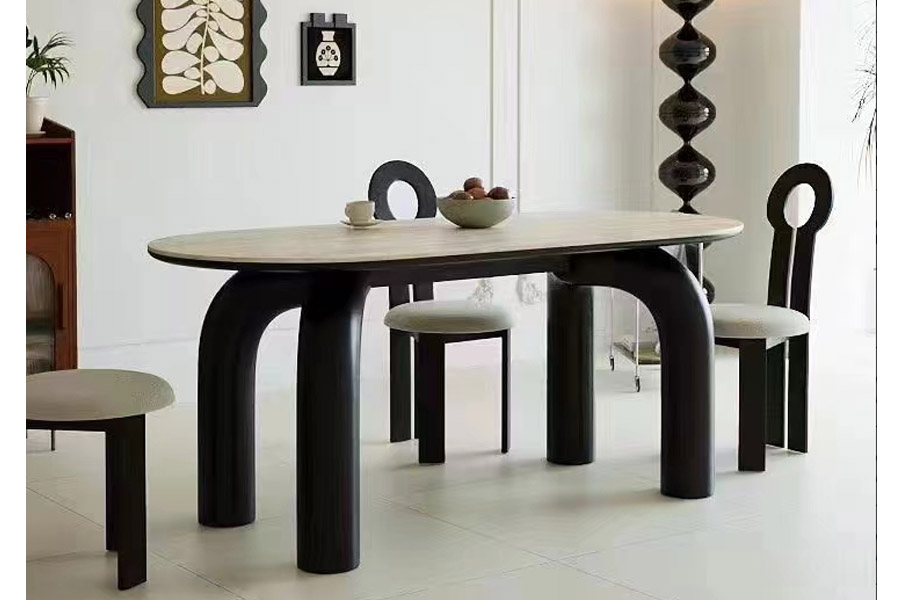 Dining table Oval dining table Medieval-style dining table Irregularly designed dining table