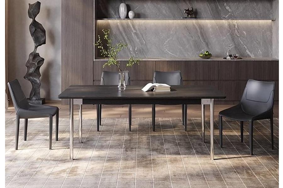 Medieval-style dining table  Up-and-down contrasting color design dining table  solid wood