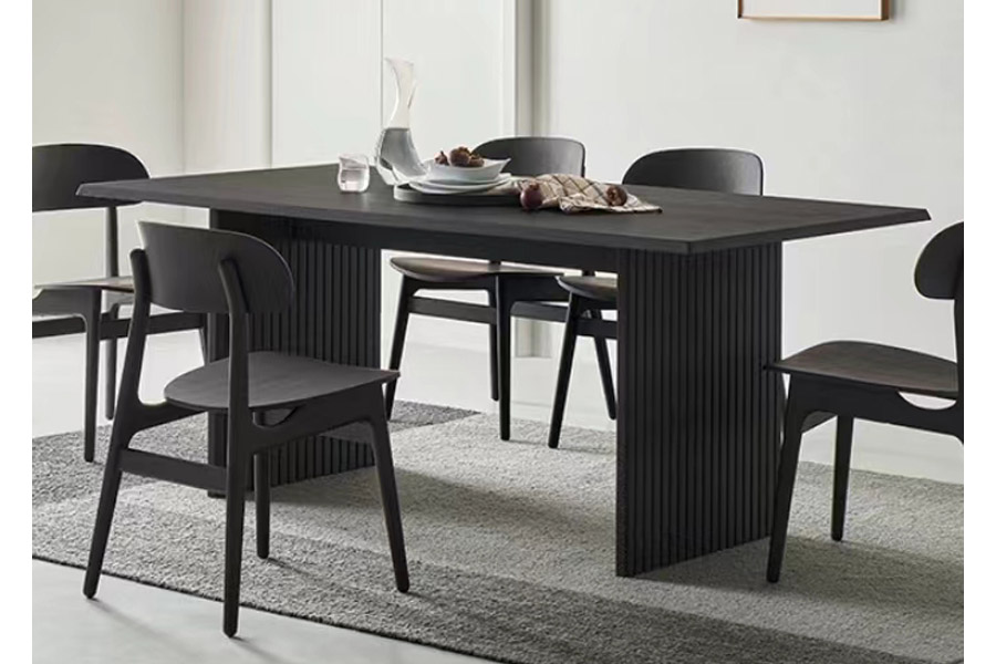 Vintage black solid wood dining table Rectangular dining table Designer dining table