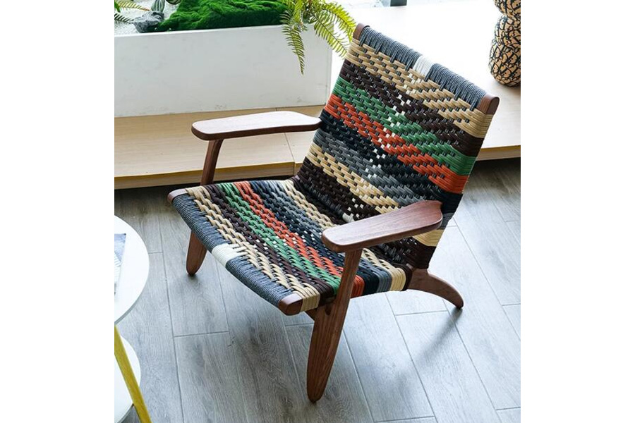 Leisure chair Ash wood leisure chair rattan leisure chair Nordic style leisure chair