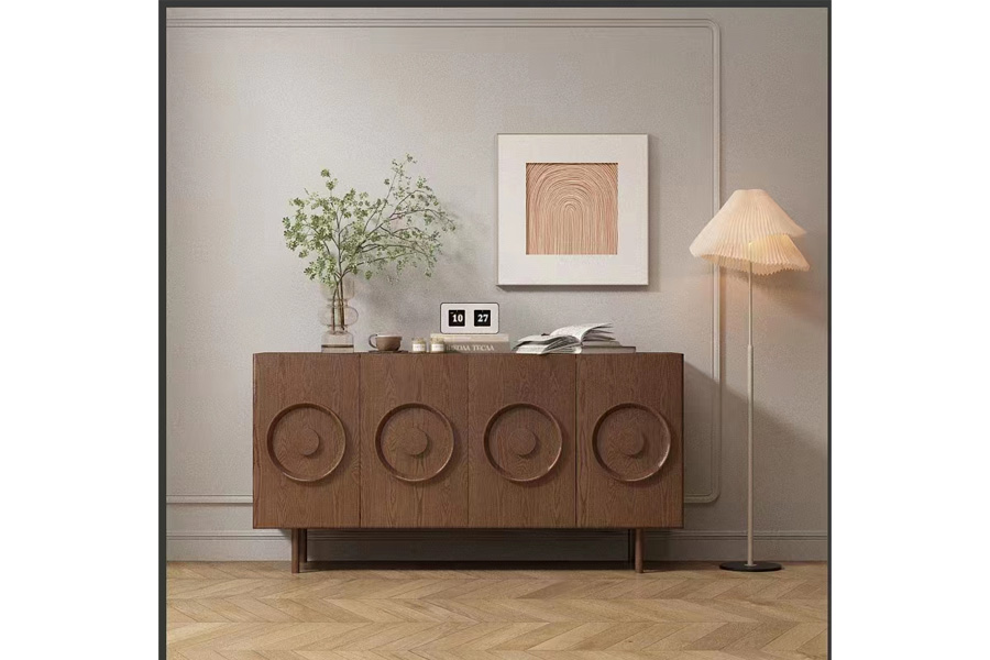 Side cabinet solid wood side cabinet Medieval style side cabinet Multifunctional side cabinet