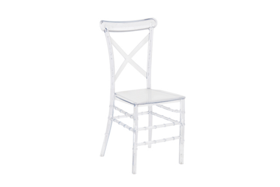 PC Transparent crystal Cross back chair Hotel Banquet Hall Wedding auditorium outdoor ceremony chair
