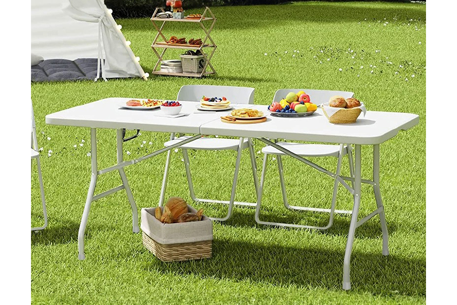 fold in half banquet Table plastic rectangular portable table