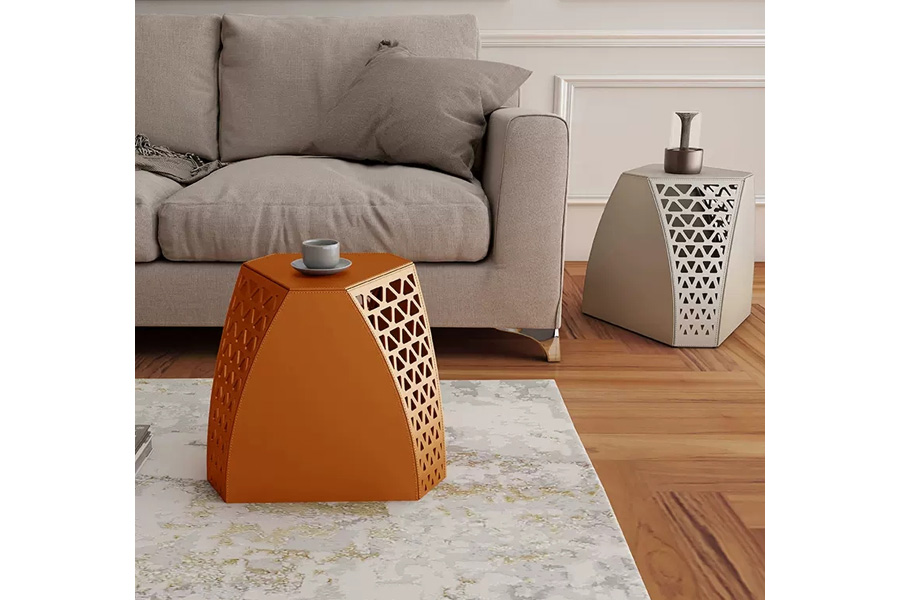 Side table Saddle leather side table fashion design side table high quality side table
