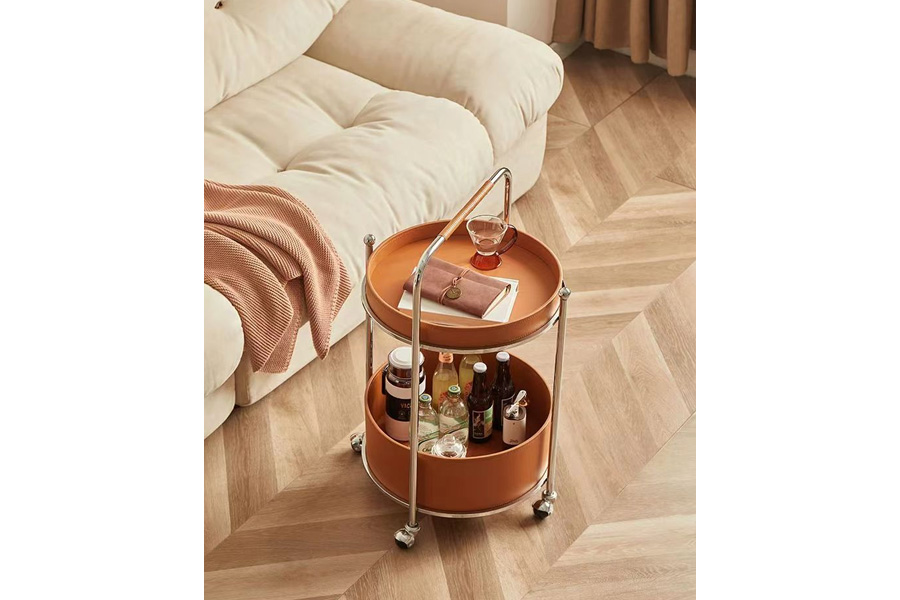 Side table Saddle leather side table Moveable side table Multifunctional side table Medieval style side table