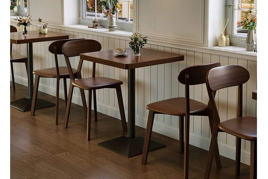 Industrial style retro restaurant table and chair combination cafe solid wood square dining table and chair booth sofa square