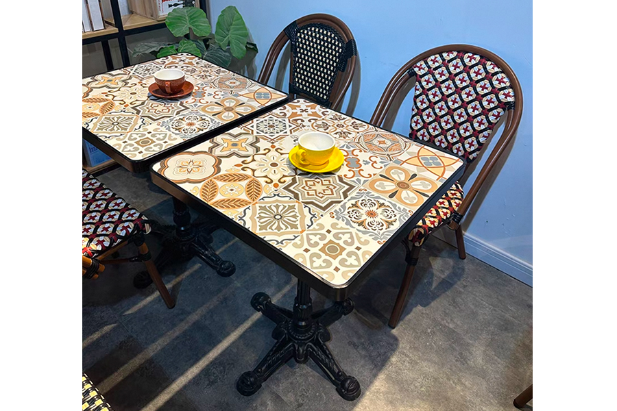 French vintage restaurant Dining table Cafe table Industrial style dining table