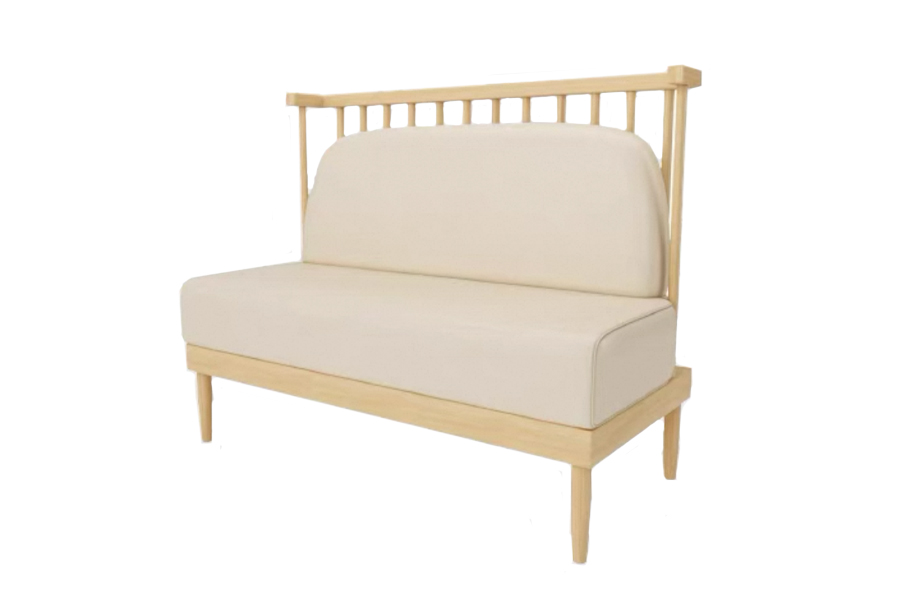 Nordic style booth sofa Solid wood booth sofa Booth sofa for project Coffee shop booth sofa